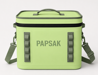 PAPSAK Cooler Bag - Side view with shoulder strap